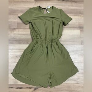 Lululemon Army/Olive Green One-Piece Romper Open Back Size 2